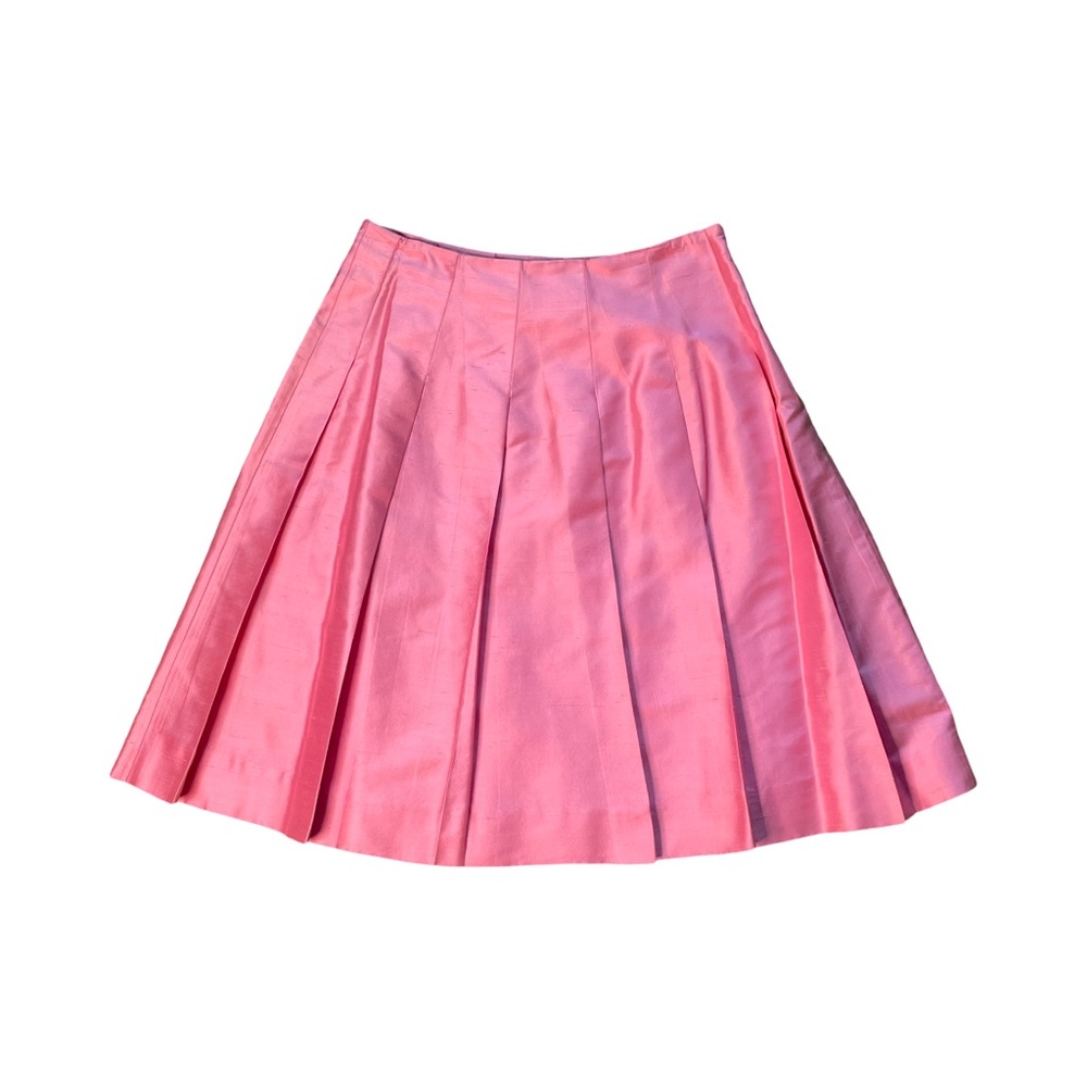 Banana Republic Silk Barbie Pink A-Line Pleated Skirt (Size 0)
